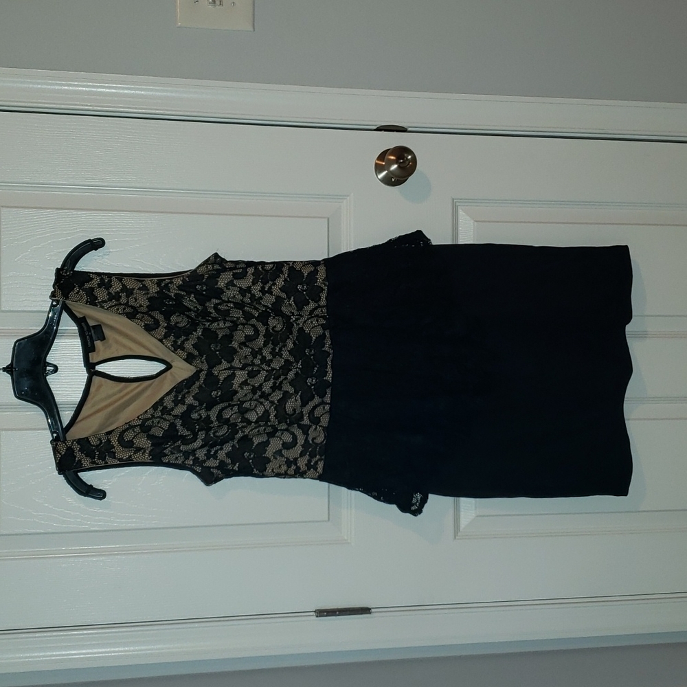 FTF Black Lace Peplum Dress